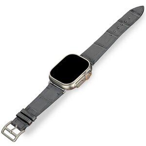Luxury Alligator Leather Watch Band – Handmade Gray Color